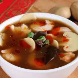 شوربة الجمبري بالمشروم البرّي